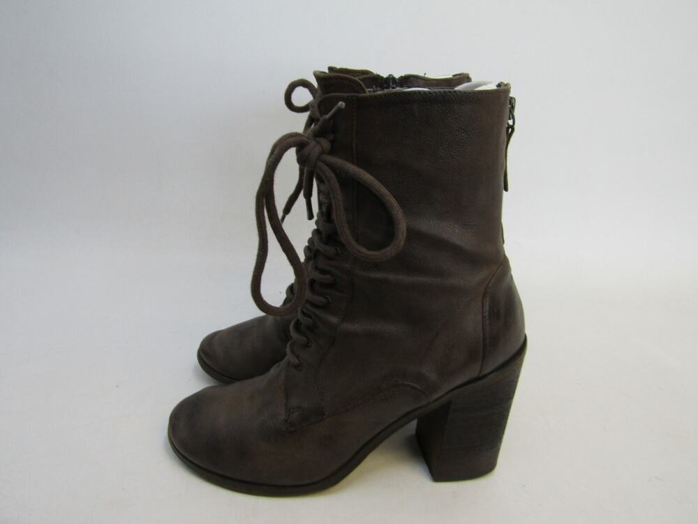 Boutique 9 Womens Size 8 M Brown Leather Laces Zip Ankle Fashion Boots Bootie